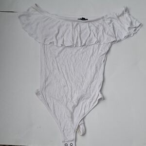 Express White Ribbed Top